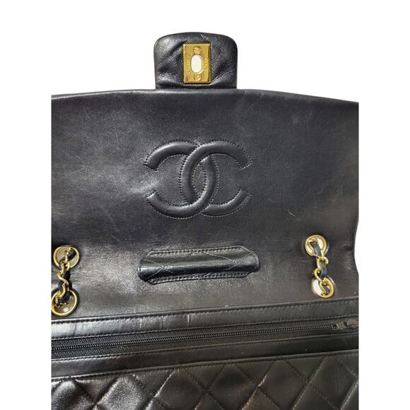 CHANEL CC Timless MATELASSE 34 Single Flap Double Chain Shoulder Bag Lambskin - Picture 12 of 16